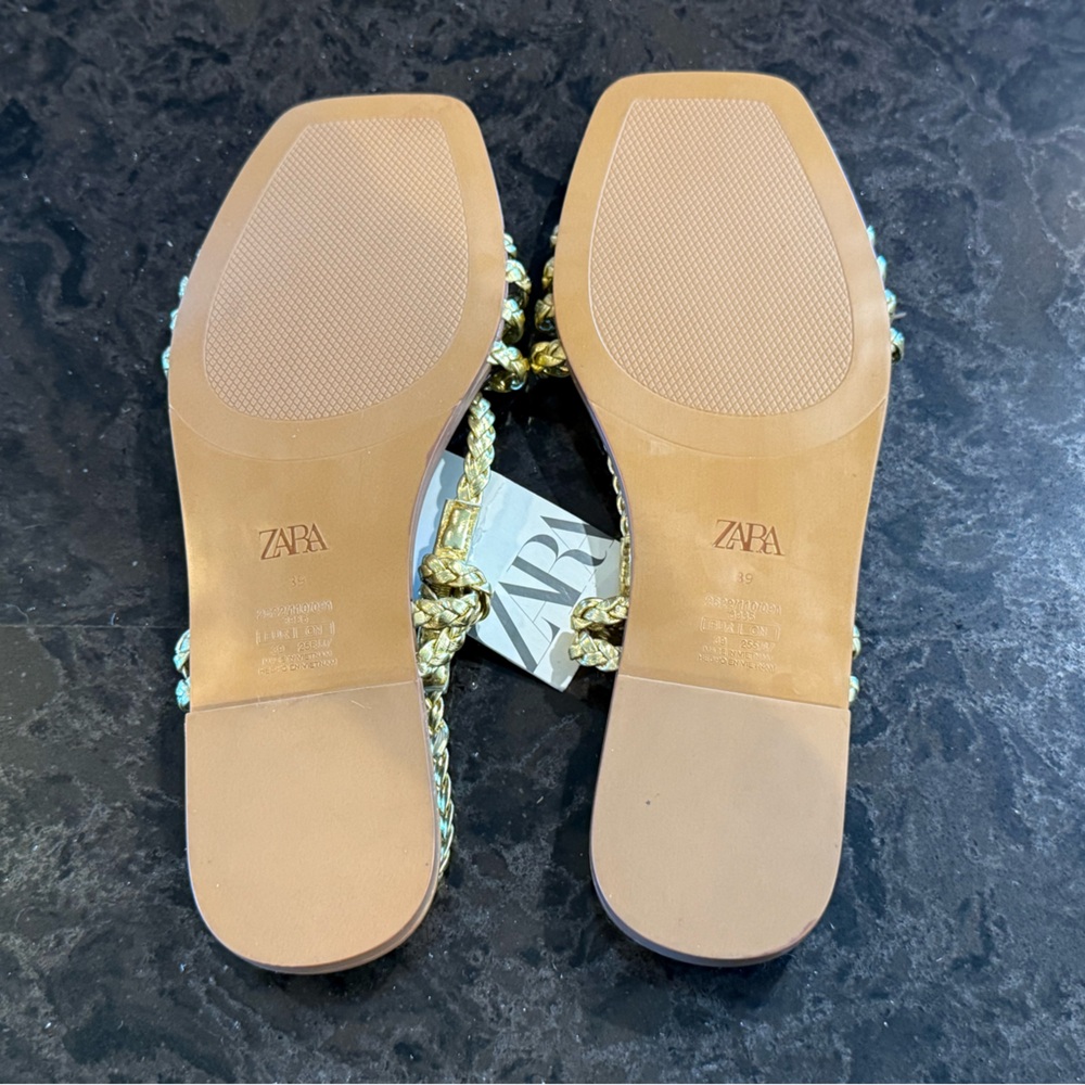 Zara Strappy Gold Sandals - Picture 9 of 9